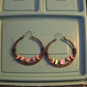 Large Moon Phase Hoop Earrings